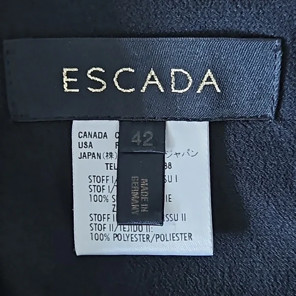 Escada black floral flowy skirt-42 - Picture 6 of 9